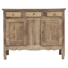 19th Century French Bleached Oak Buffet 19th Century French Bleached Oak Buffet