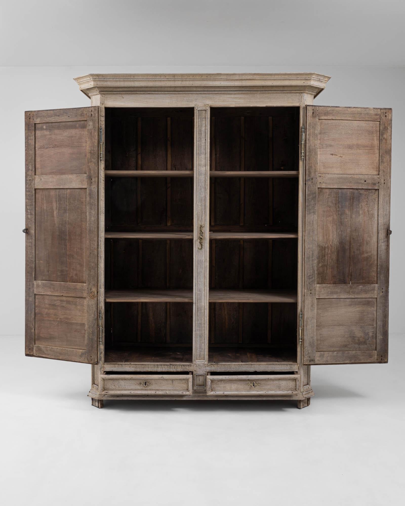19th Century French Bleached Oak Cabinet For Sale 2