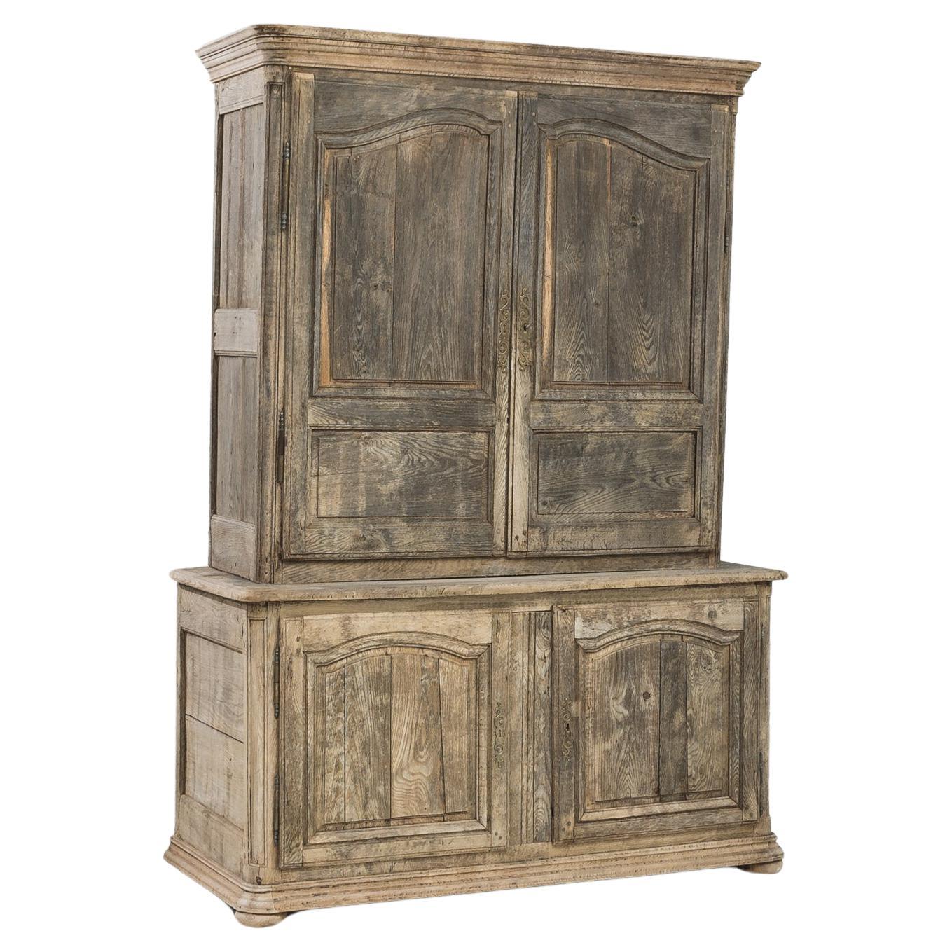 19th Century French Bleached Oak Cabinet