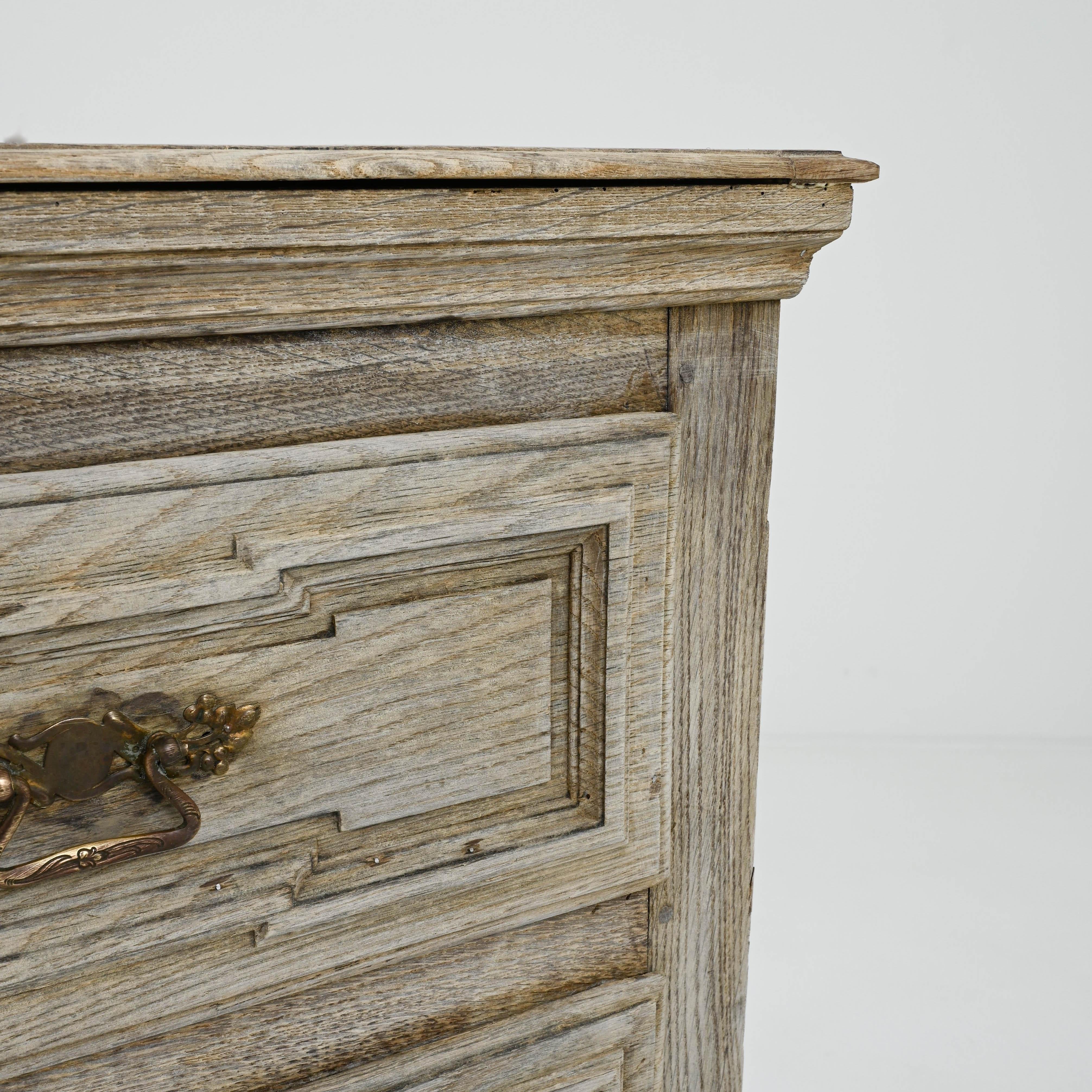 19th Century French Bleached Oak Chest of Drawers 5