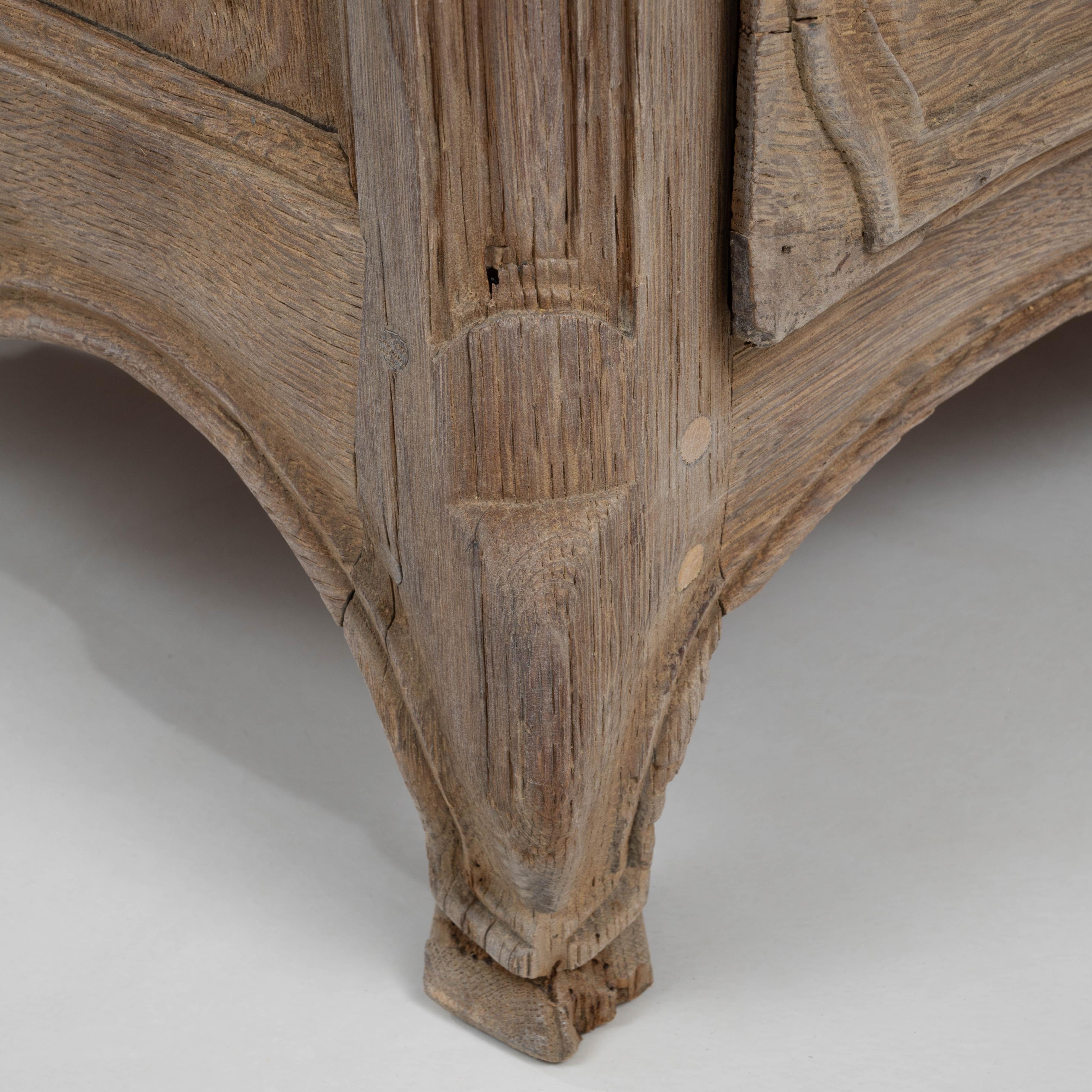 19th Century French Bleached Oak Chest Of Drawers 9