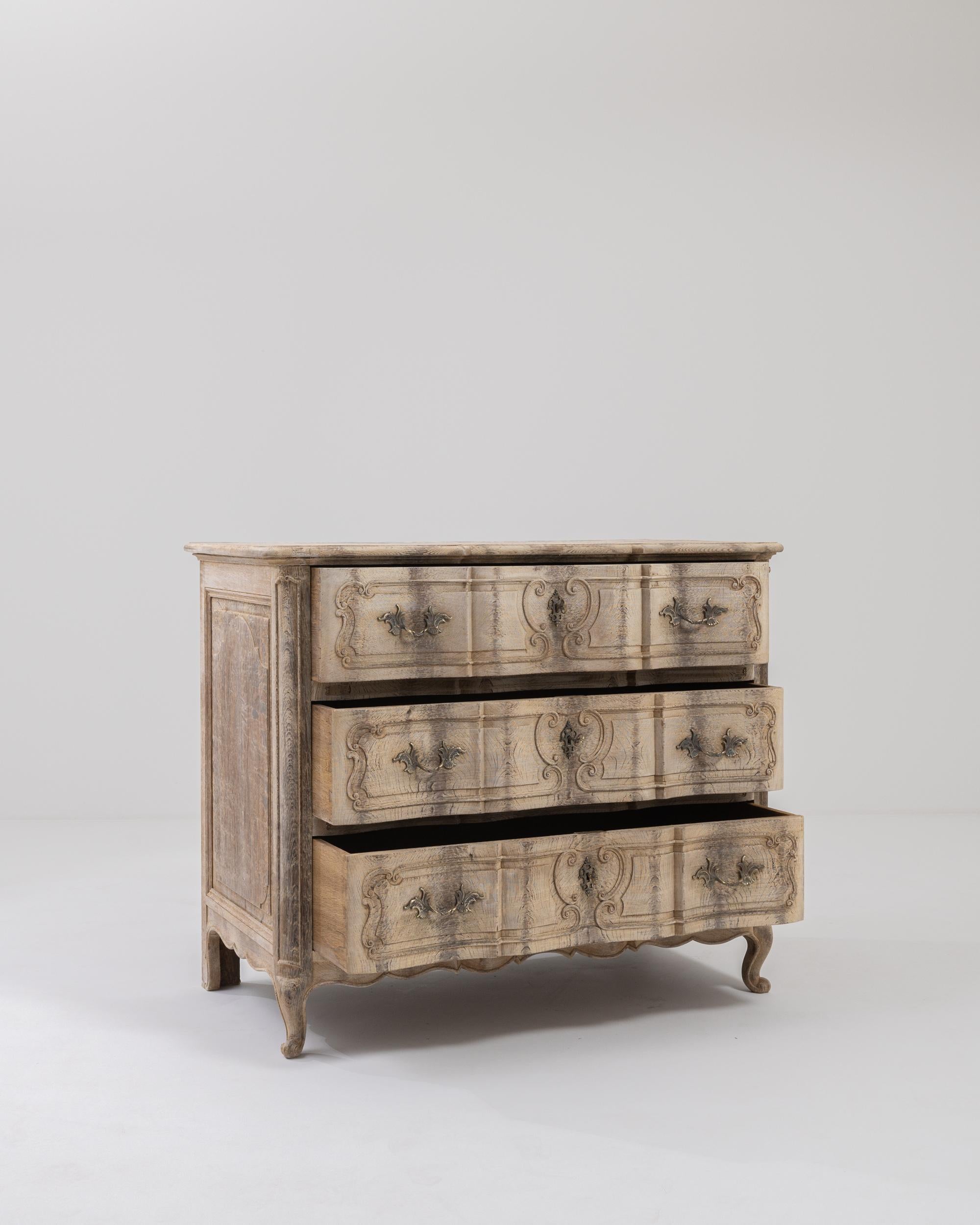 French Provincial 19th Century French Bleached Oak Chest of Drawers
