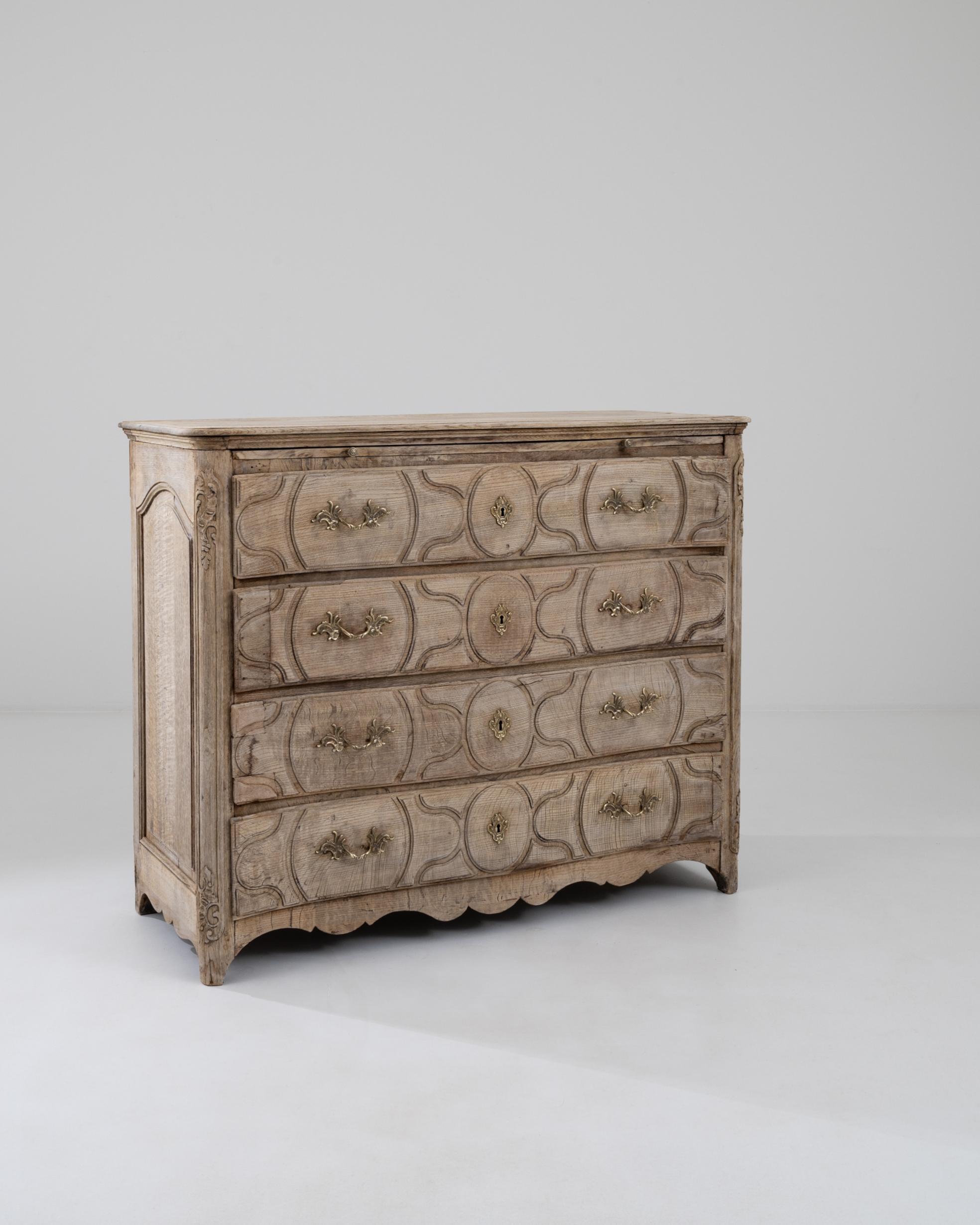 19th Century French Bleached Oak Chest of Drawers 3