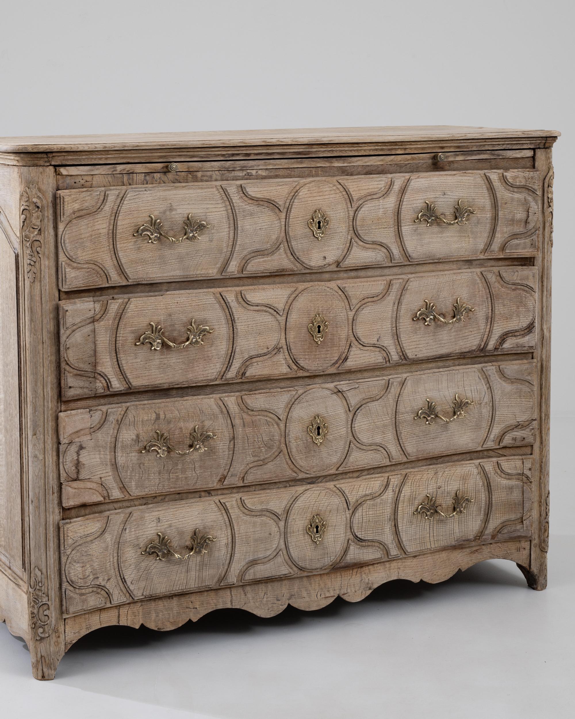 19th Century French Bleached Oak Chest of Drawers 4