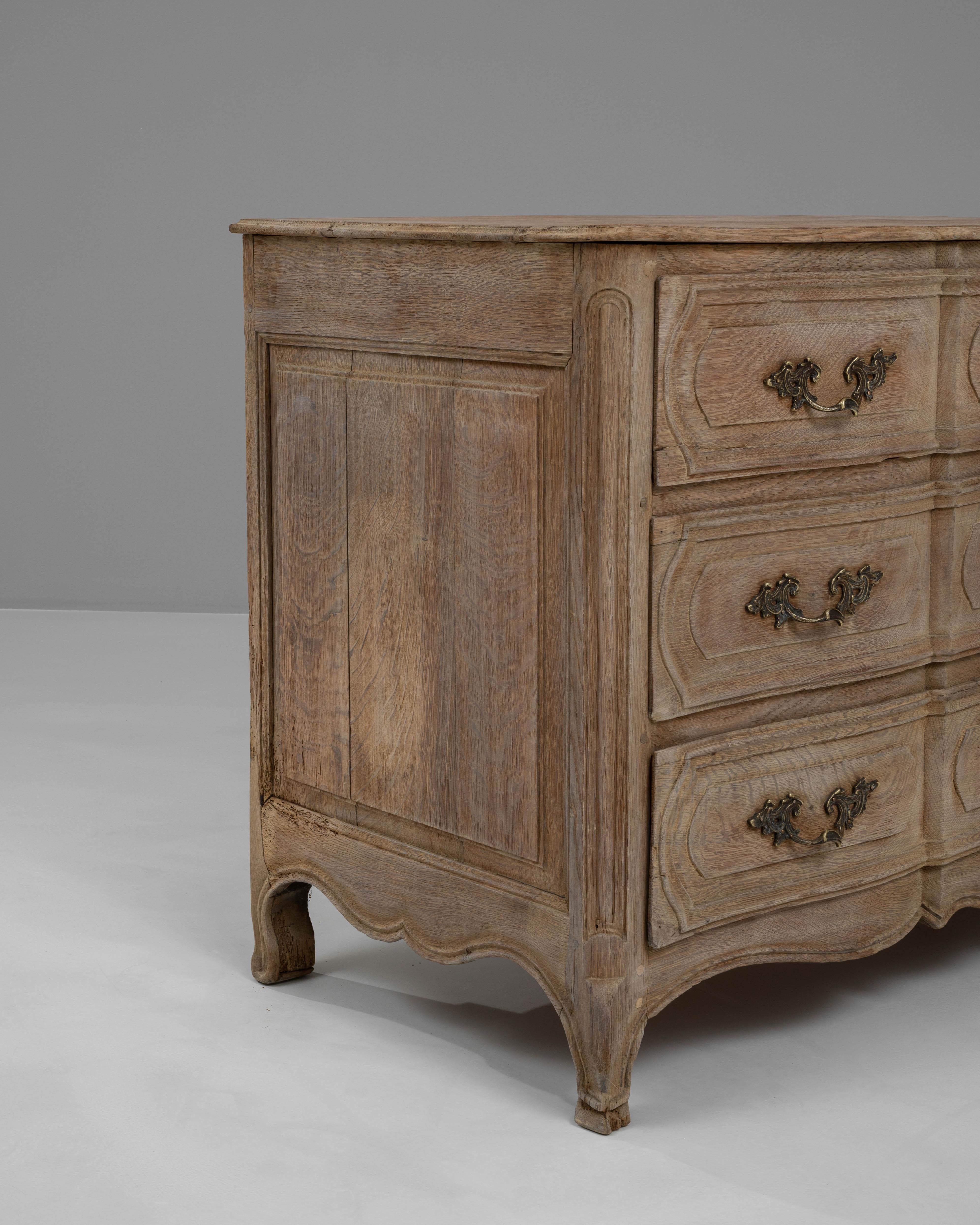 19th Century French Bleached Oak Chest Of Drawers 5