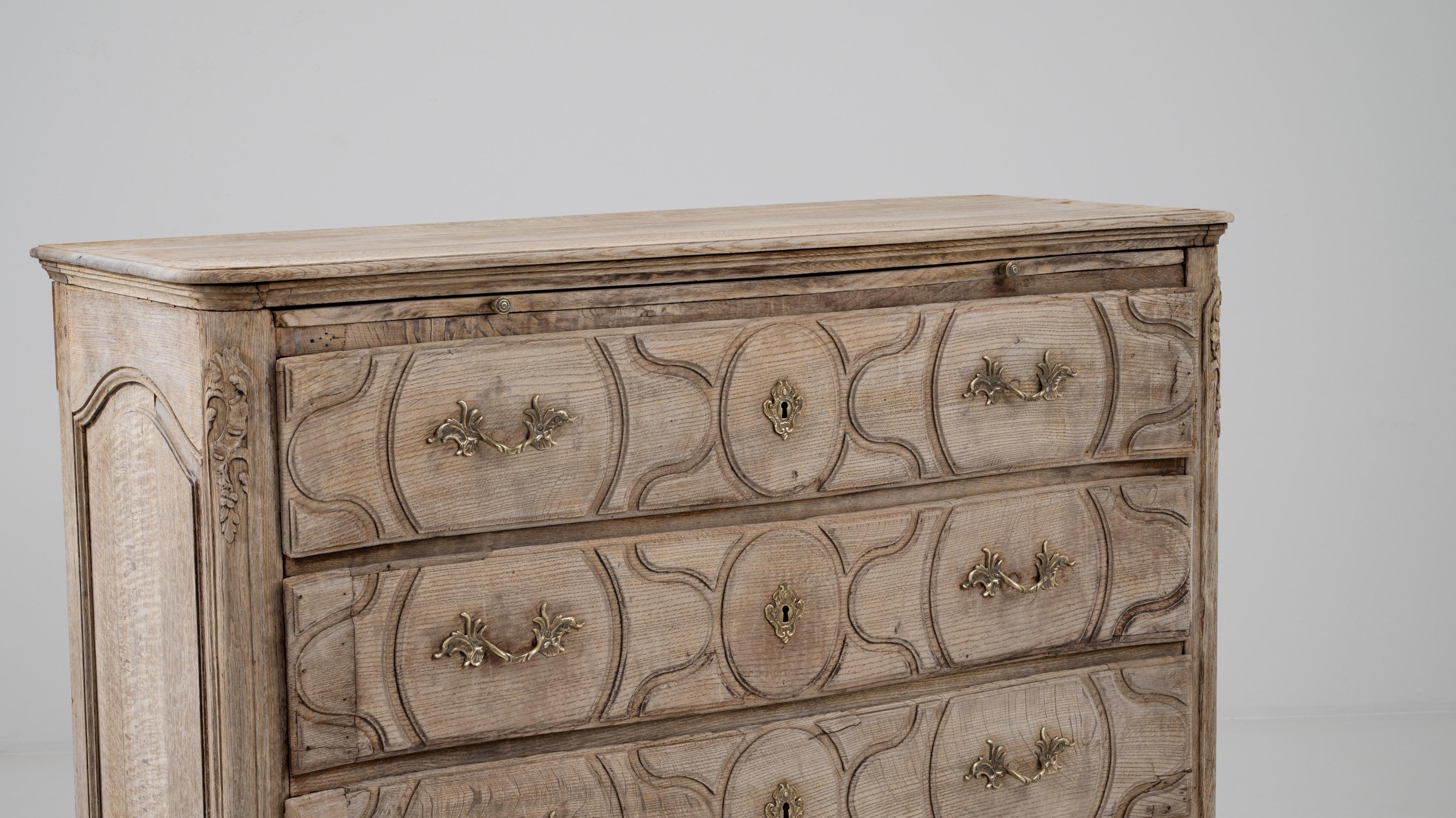 19th Century French Bleached Oak Chest of Drawers 5