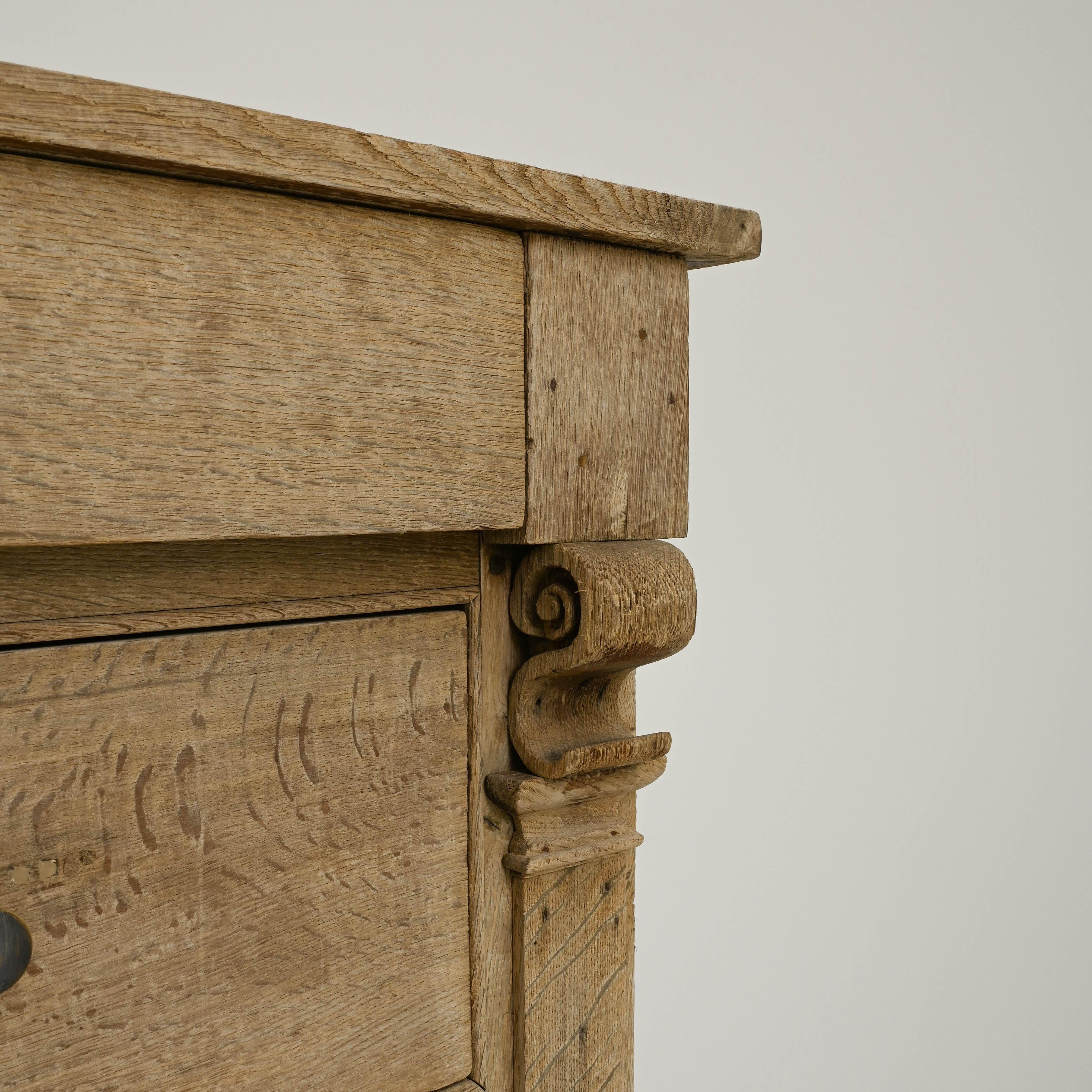 19th Century French Bleached Oak Chest of Drawers 5