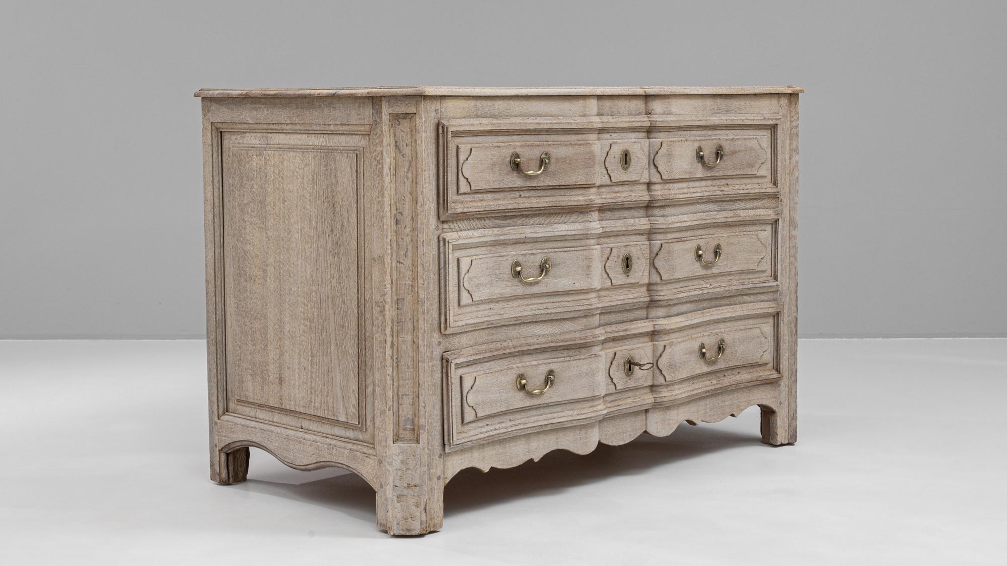 19th Century French Bleached Oak Chest Of Drawers For Sale 6