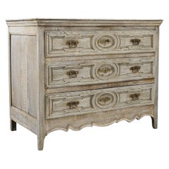 19th Century French Bleached Oak Chest of Drawers