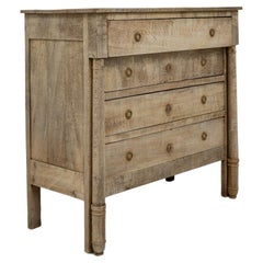 19th Century French Bleached Oak Chest Of Drawers