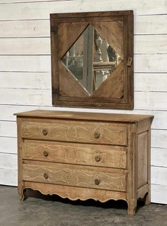 19th Century French Bleached Oak Commode Chest of Drawets