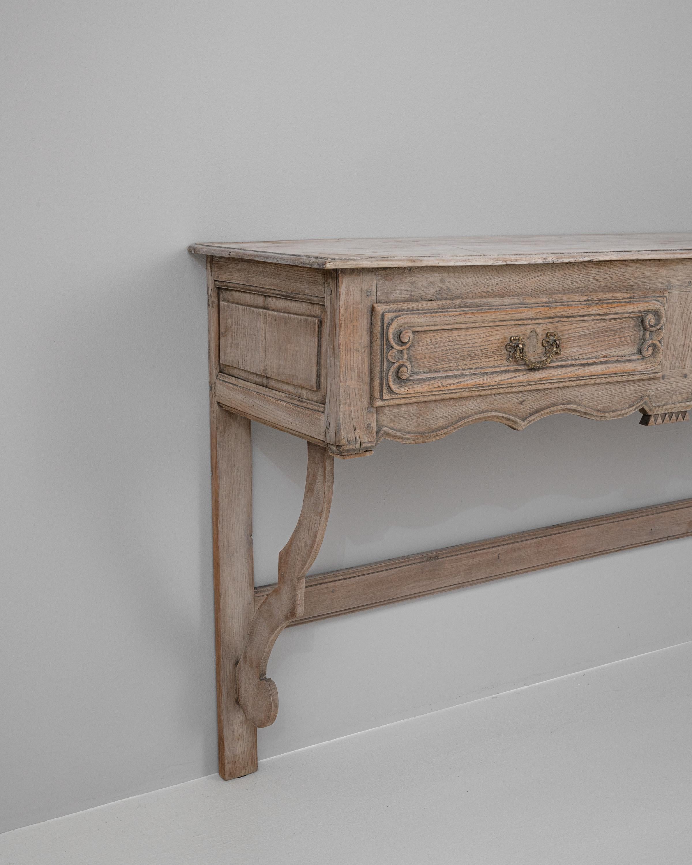 19th Century French Bleached Oak Console Table 3