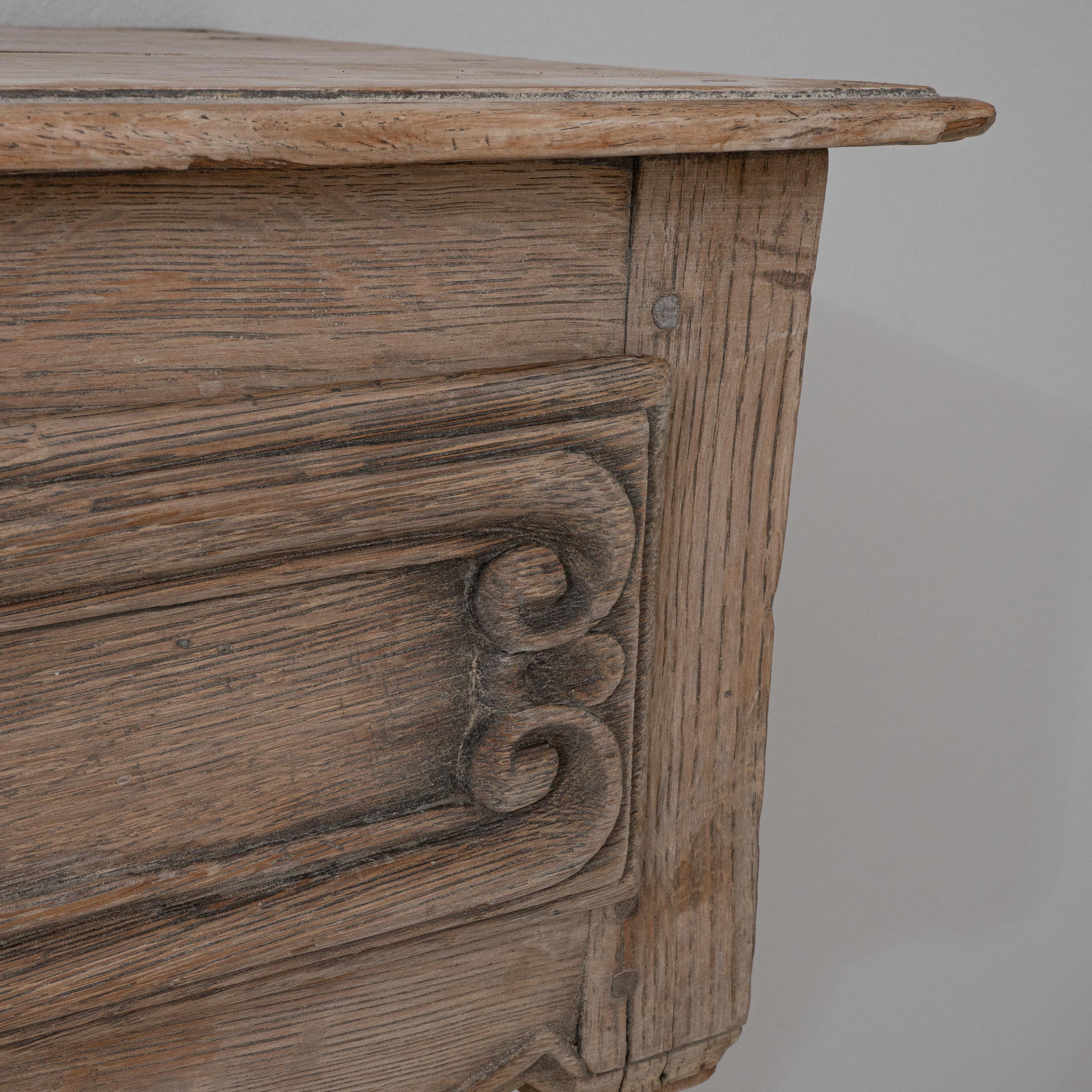 19th Century French Bleached Oak Console Table 4
