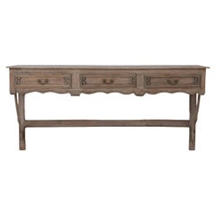 Vintage 19th Century French Bleached Oak Console Table