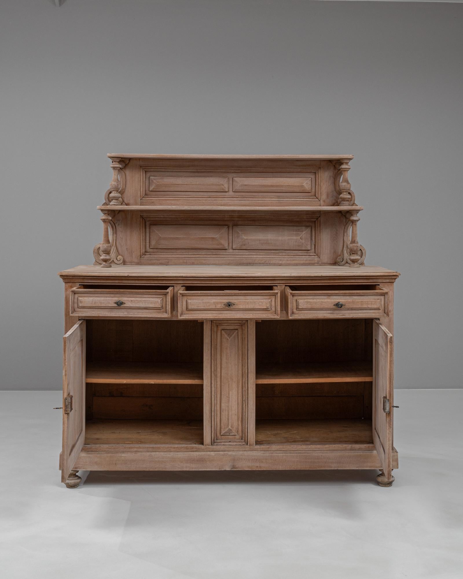 19th Century French Bleached Oak Cupboard In Good Condition In High Point, NC
