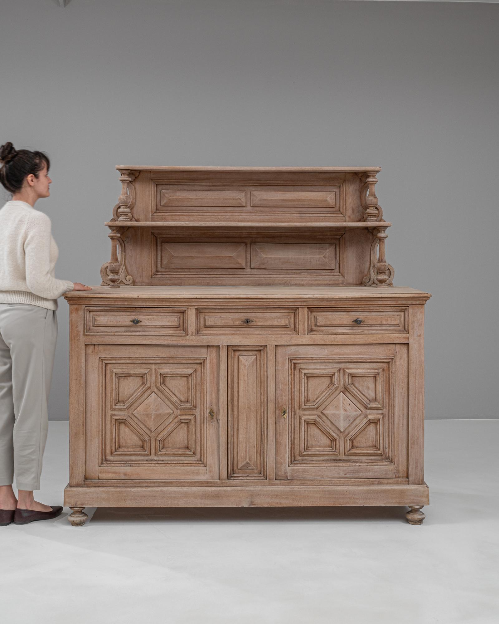 19th Century French Bleached Oak Cupboard 1