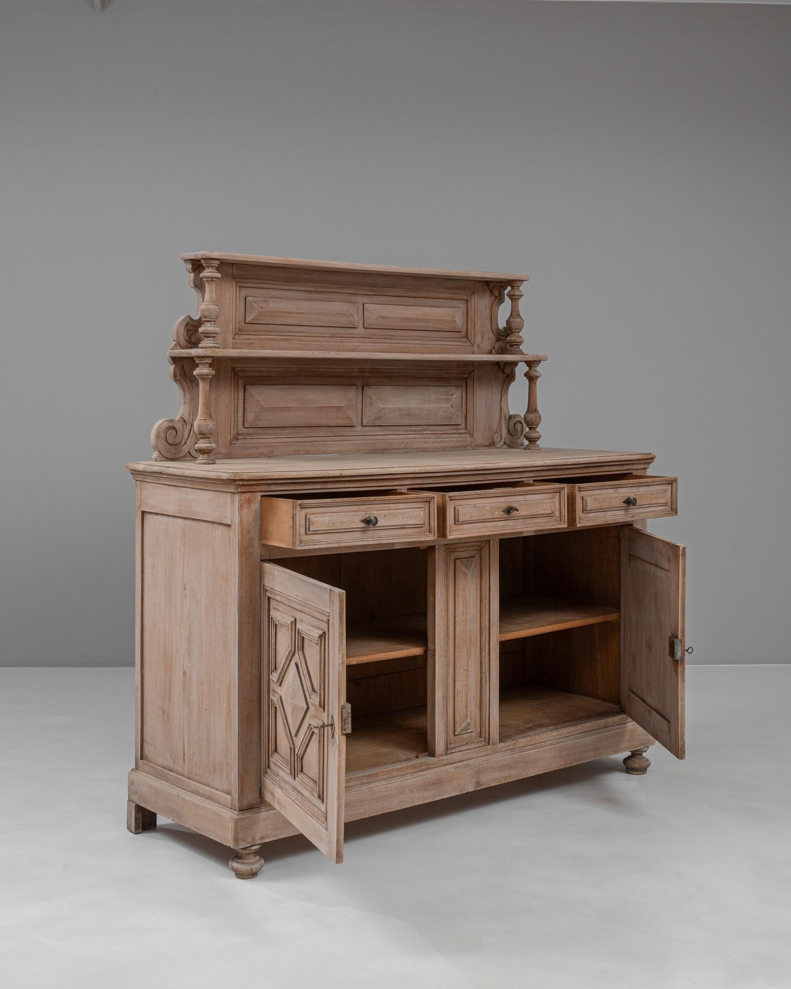 19th Century French Bleached Oak Cupboard 2