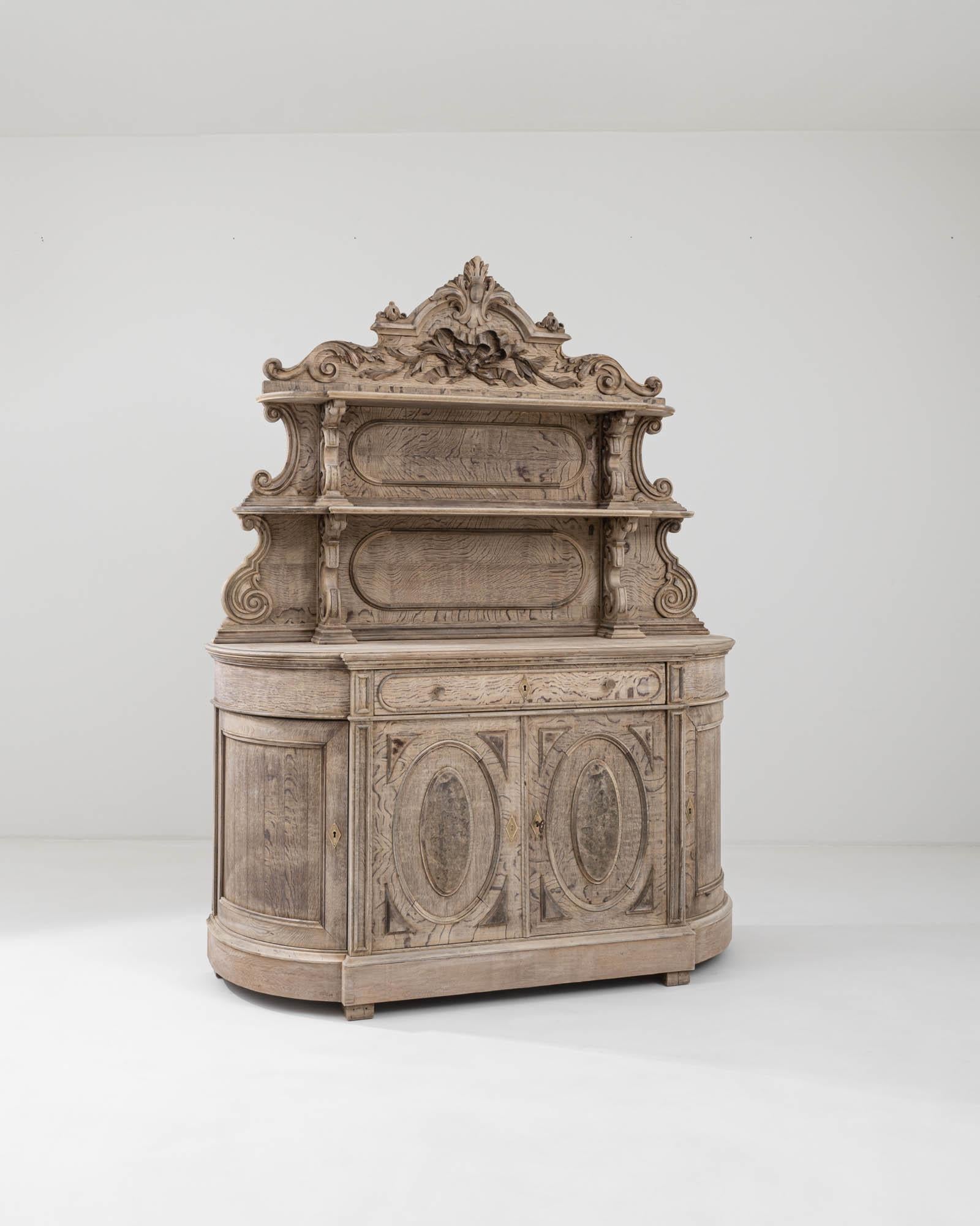 19th Century French Bleached Oak Cupboard For Sale 1