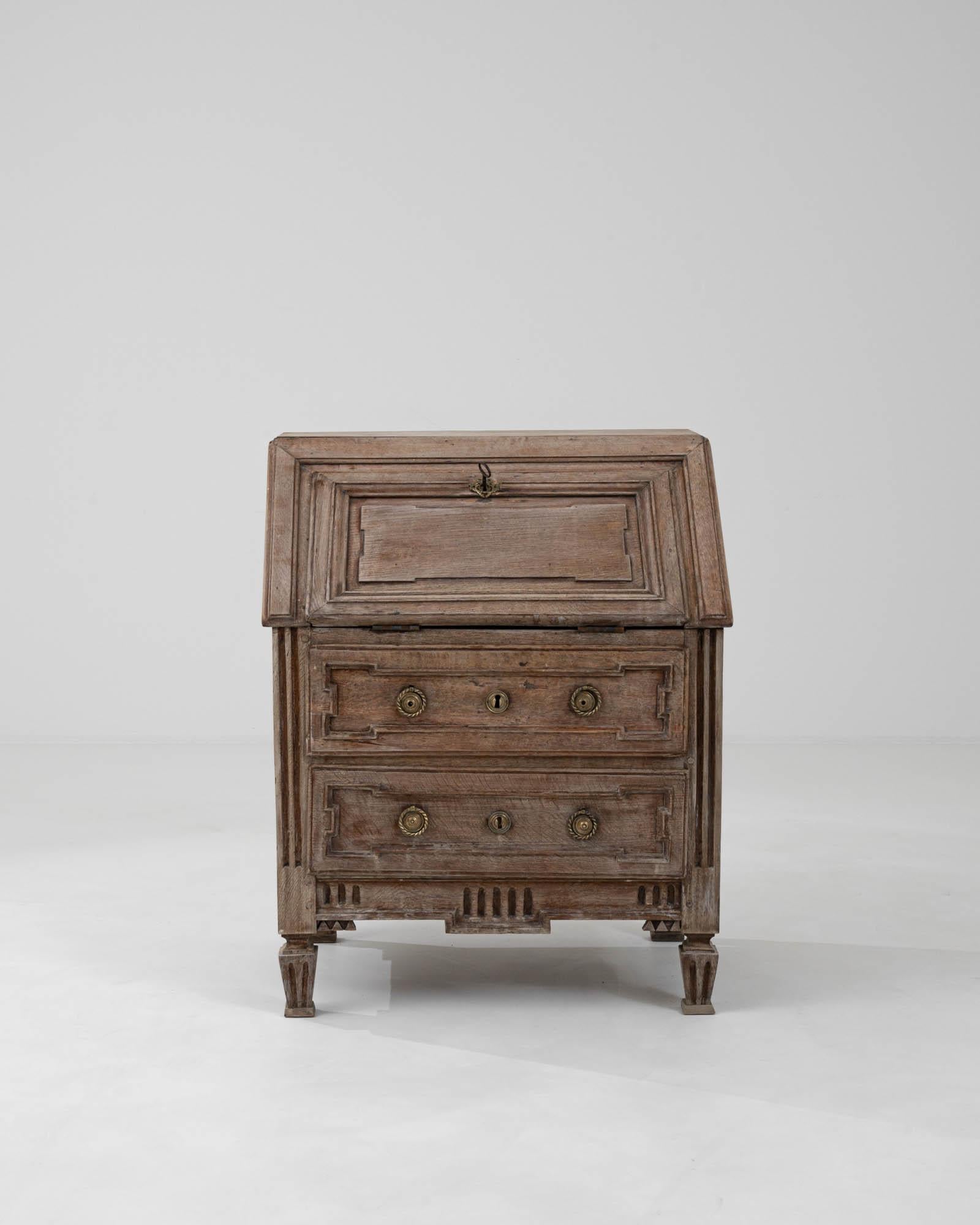 19th Century French Bleached Oak Desk 1