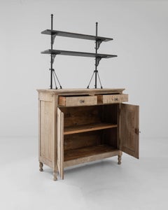 19th Century French Bleached Oak Display Cabinet
