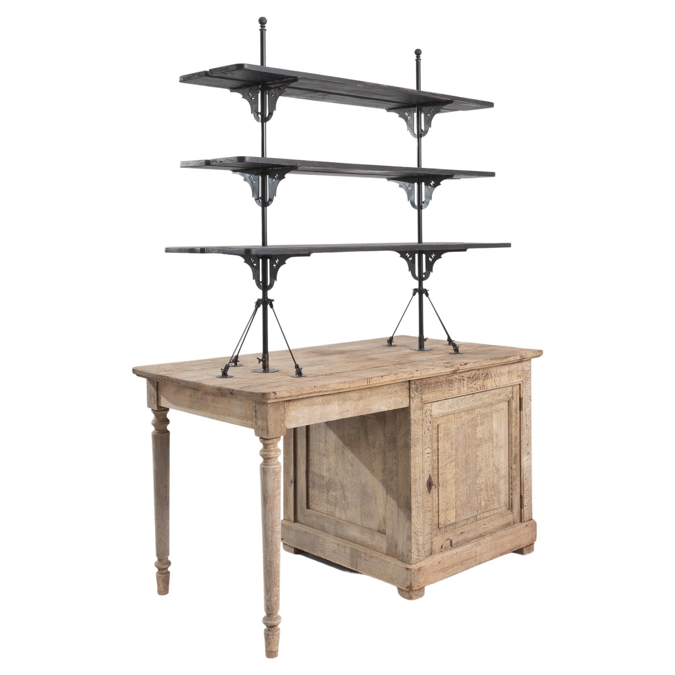 Vetrinetta francese del XIX secolo in Oak sbiancato