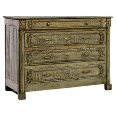 19th Century, French, Bleached Oak Drawer Chest