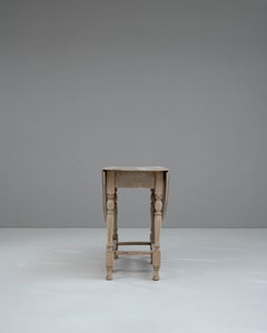 19th Century French Bleached Oak Drop Leaf Table