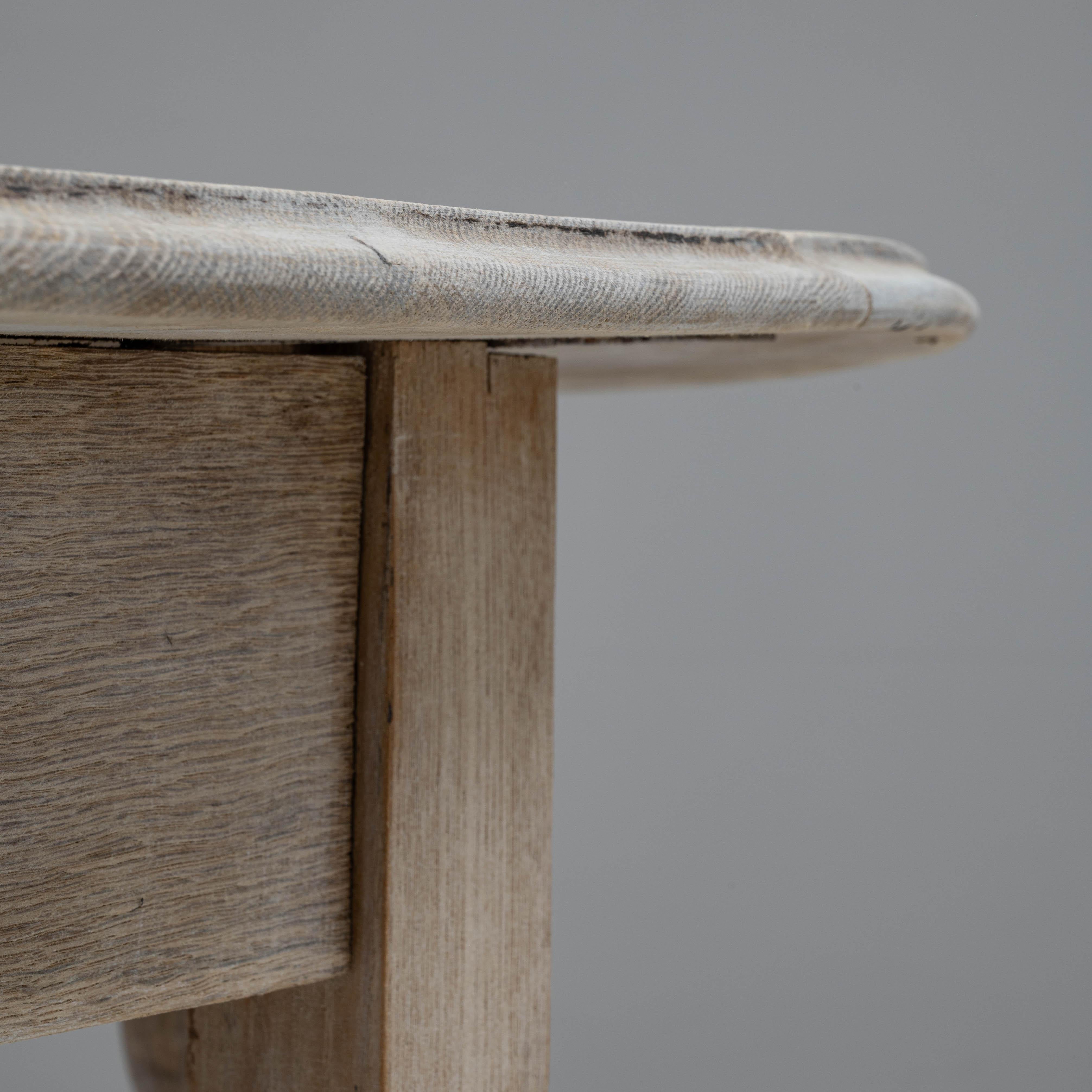 Chêne Table à abattant en chêne blanchi français du 19e siècle en vente