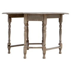 Tavolo a ribalta in Oak sbiancato francese del XIX secolo