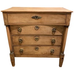 19th Century French Bleached Oak Empire Style Chest of Drawers