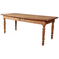 19th Century French Bleached Oak Farm Table or Desk