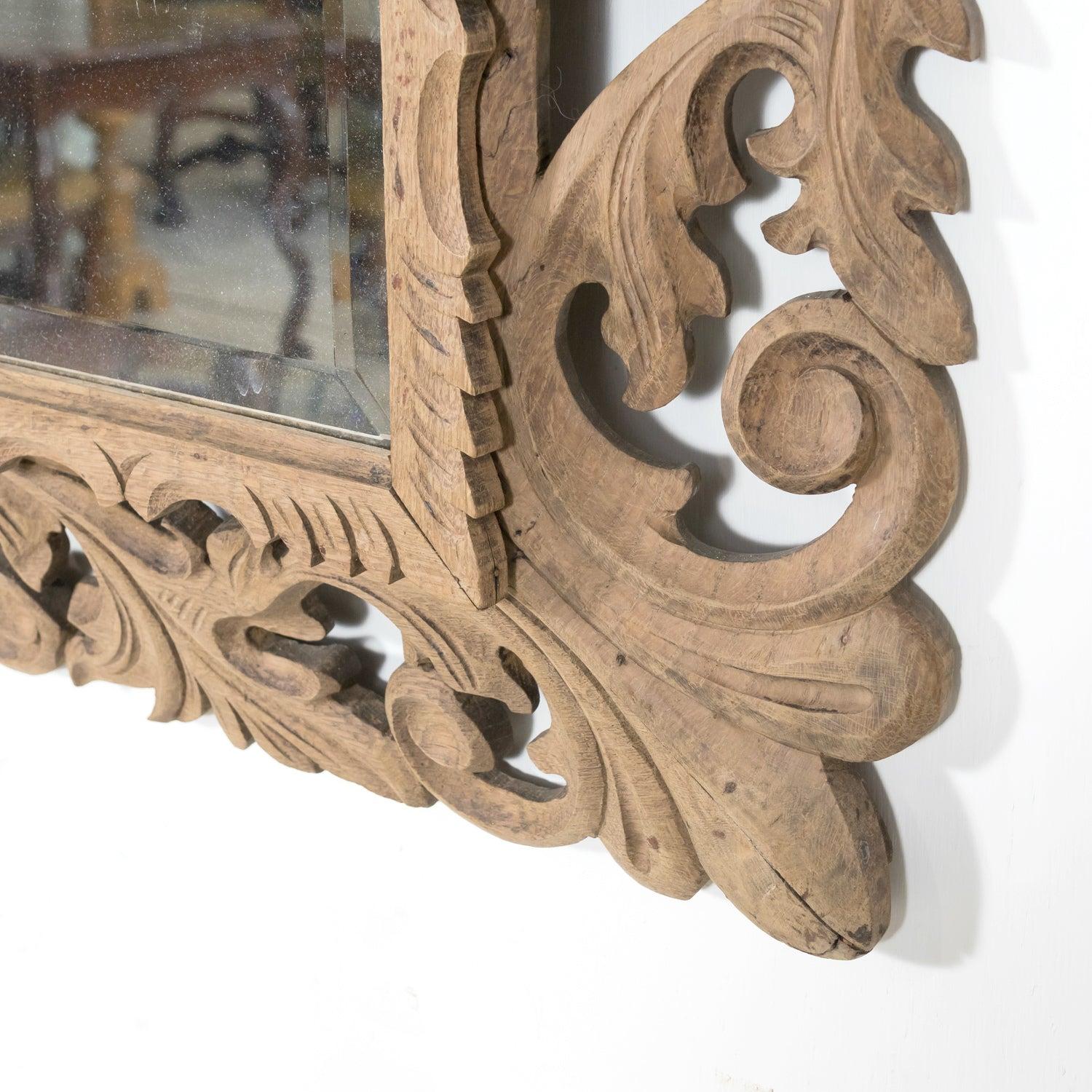 Specchio a cuscino in stile Luigi XIV in Oak sbiancato francese del XIX secolo in vendita 6