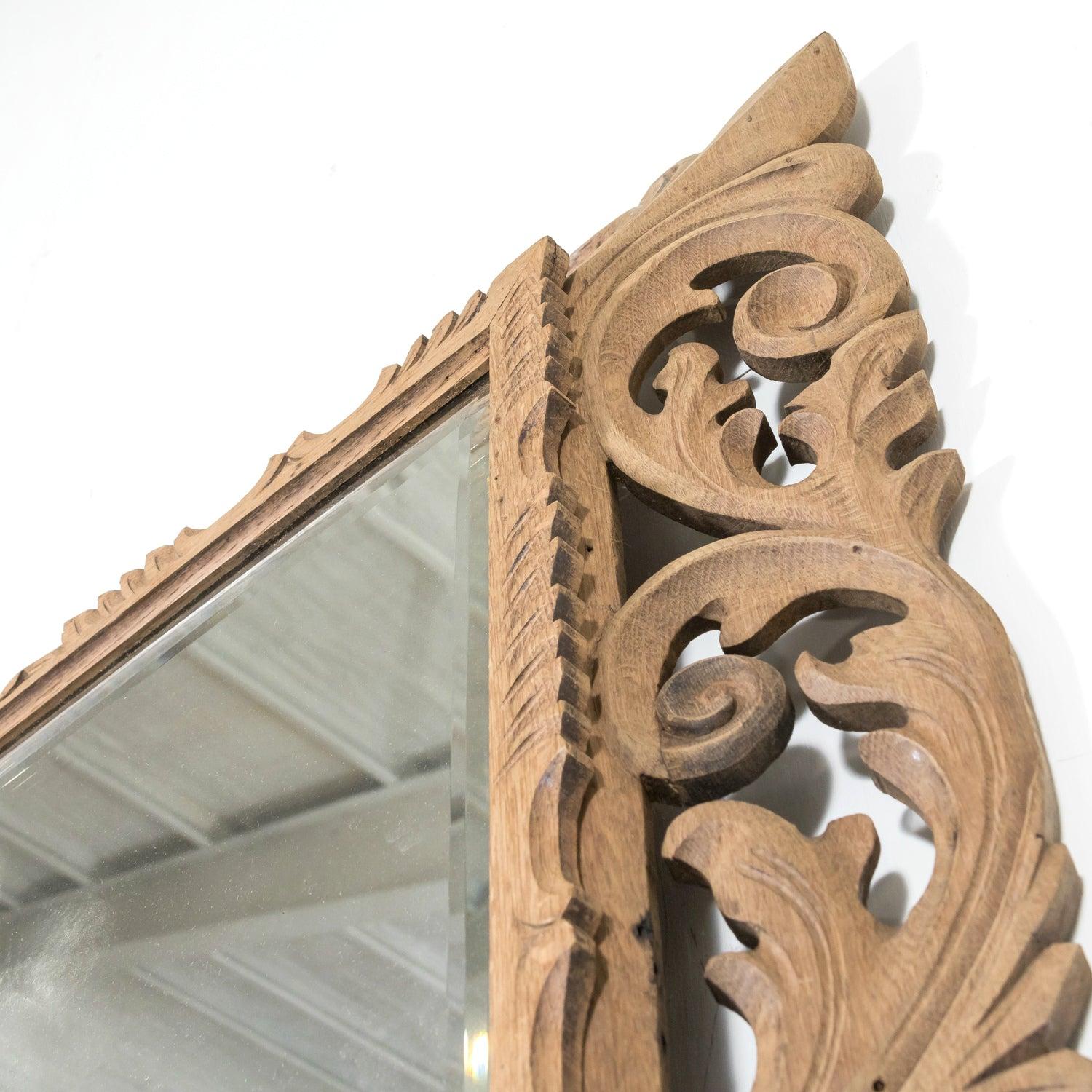 Specchio a cuscino in stile Luigi XIV in Oak sbiancato francese del XIX secolo in vendita 7