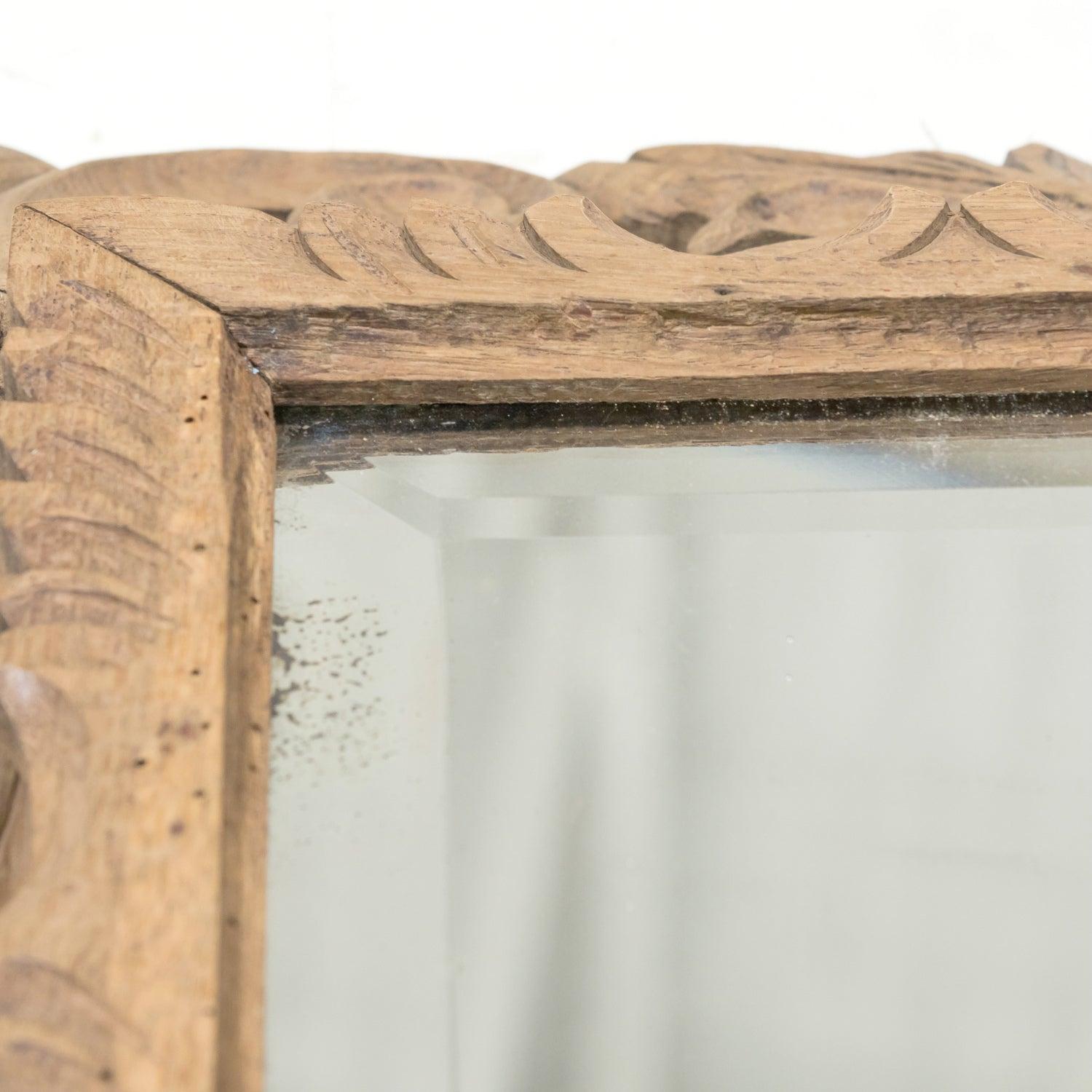 Specchio a cuscino in stile Luigi XIV in Oak sbiancato francese del XIX secolo in vendita 8
