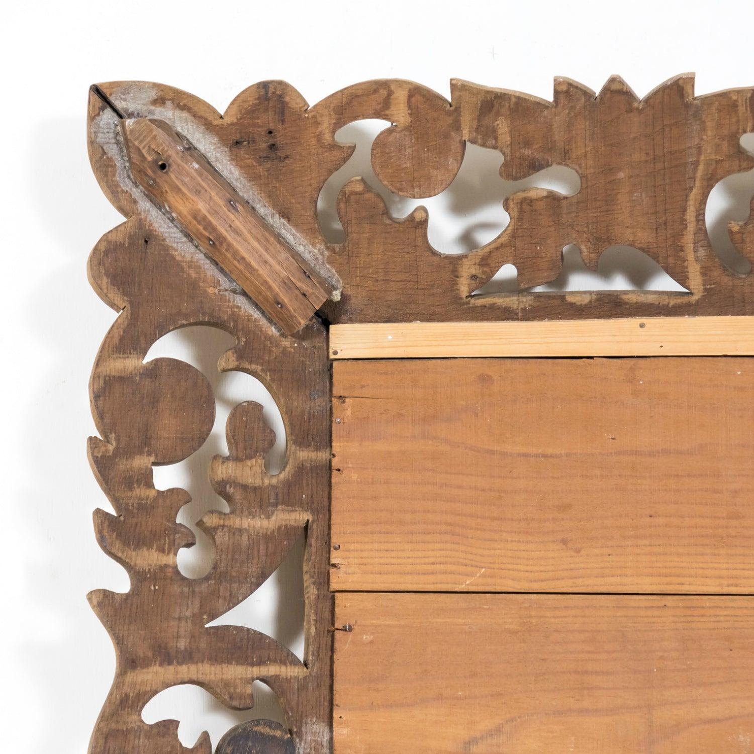 Specchio a cuscino in stile Luigi XIV in Oak sbiancato francese del XIX secolo in vendita 9