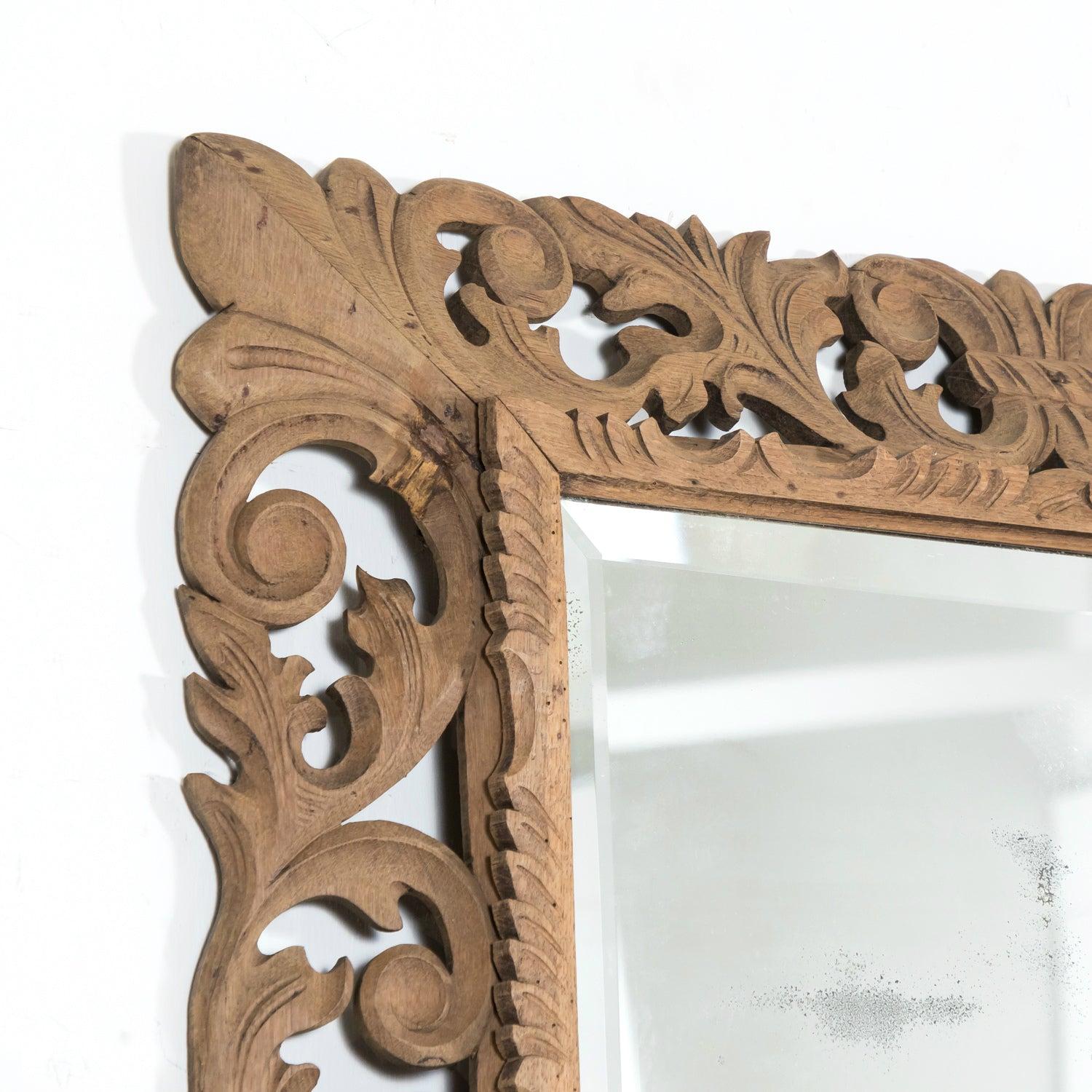 Specchio a cuscino in stile Luigi XIV in Oak sbiancato francese del XIX secolo in vendita 5