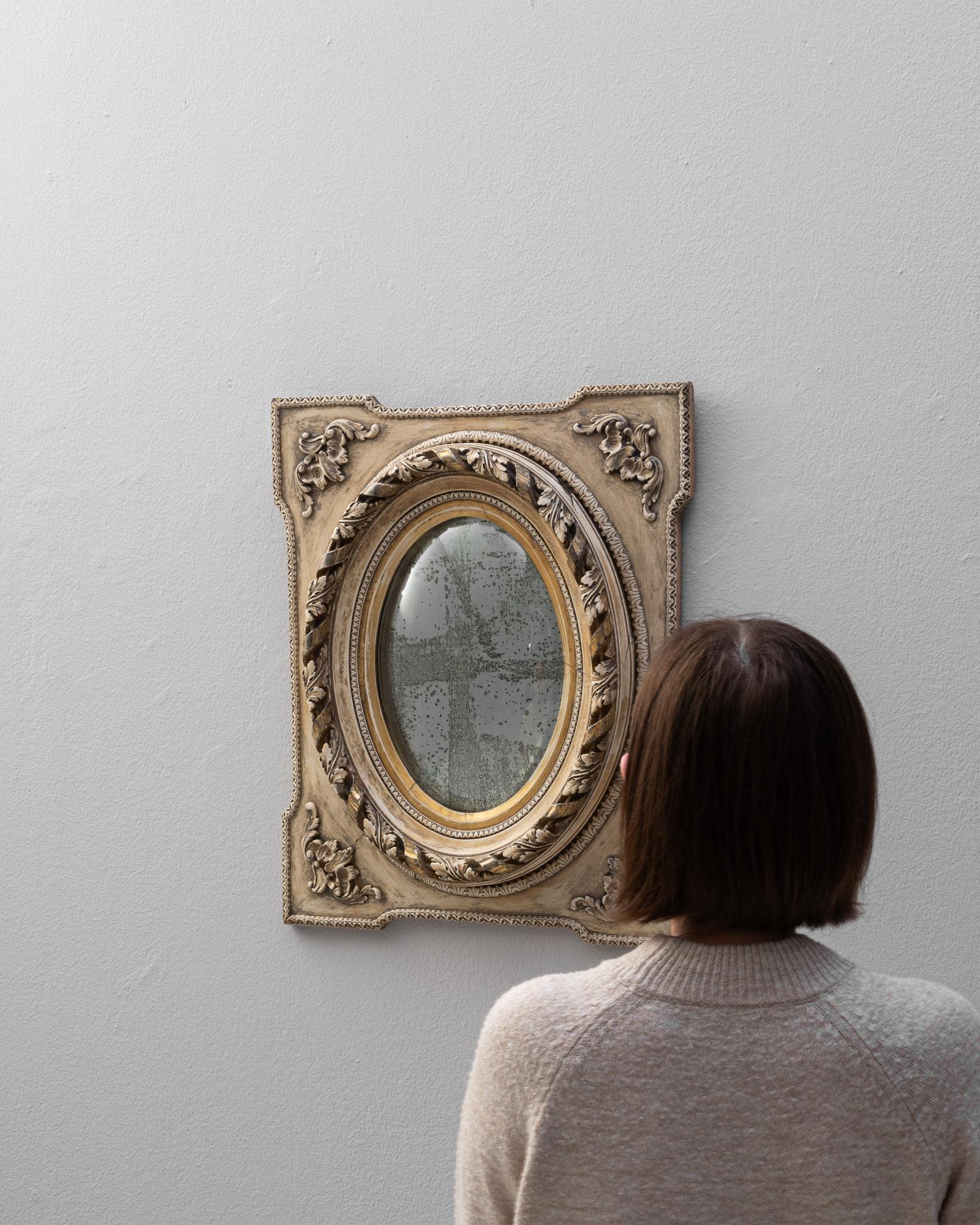 19th Century French Bleached Oak Mirror For Sale 2