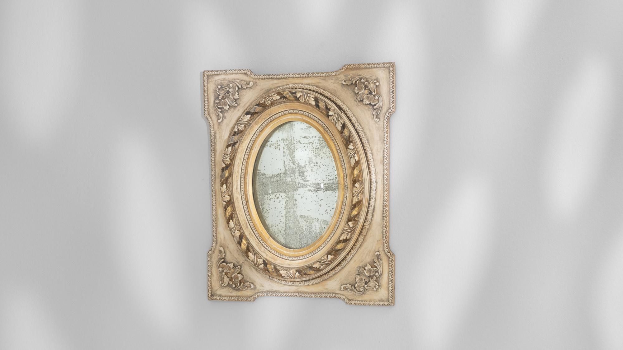 19th Century French Bleached Oak Mirror For Sale 6
