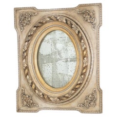 Antique 19th Century French Bleached Oak Mirror