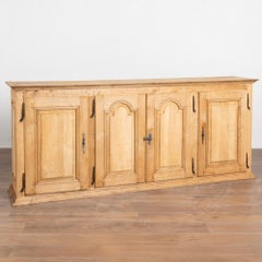 19th Century French Bleached Oak Narrow Sideboard Buffet
