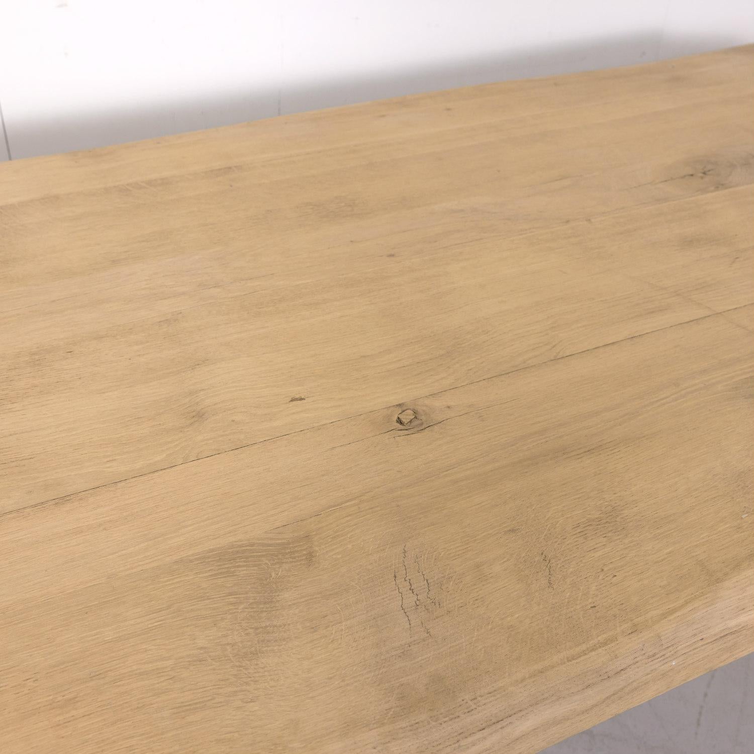 19th Century French Bleached Oak Normandy Monastery Trestle Table 3