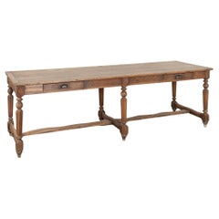 19th Century French Bleached Oak Refectory Table