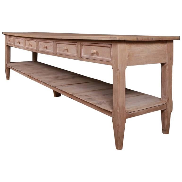 19th Century French Bleached Oak Server