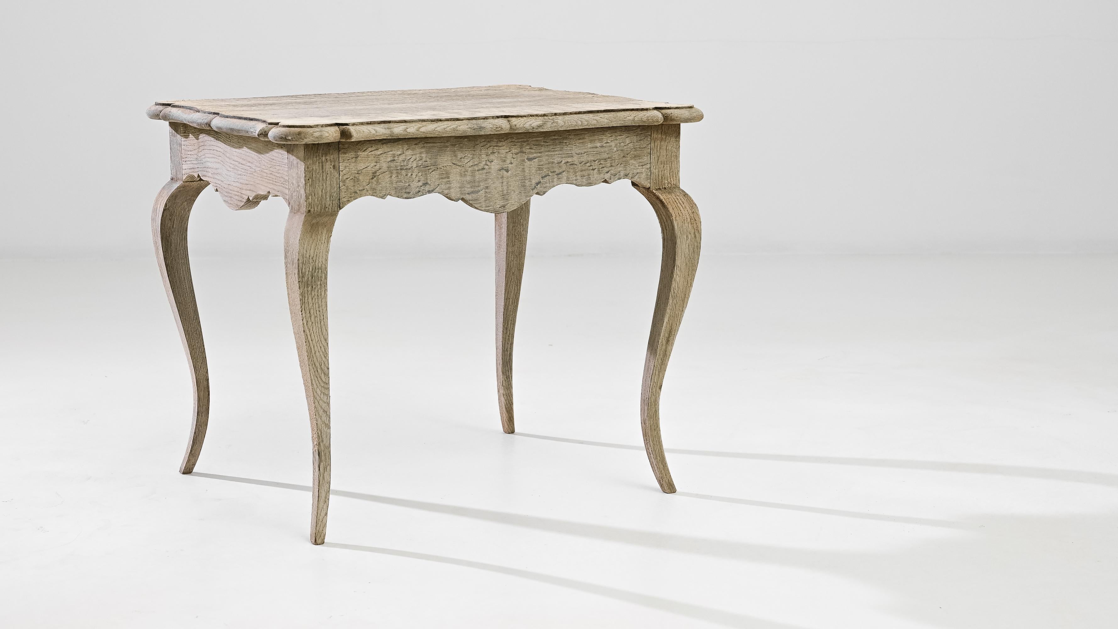 19th Century French Bleached Oak Side Table 8