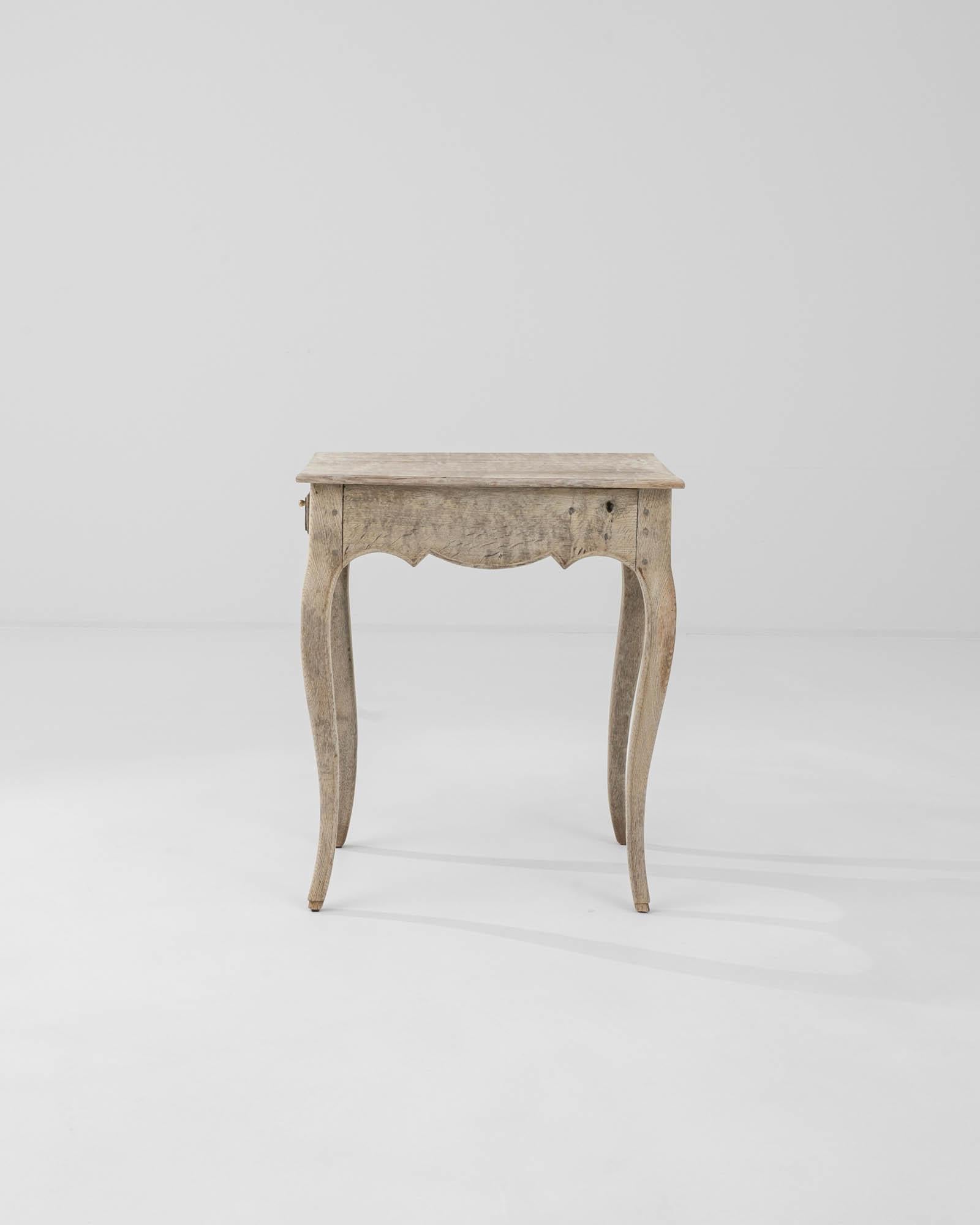 19th Century French Bleached Oak Side Table 1