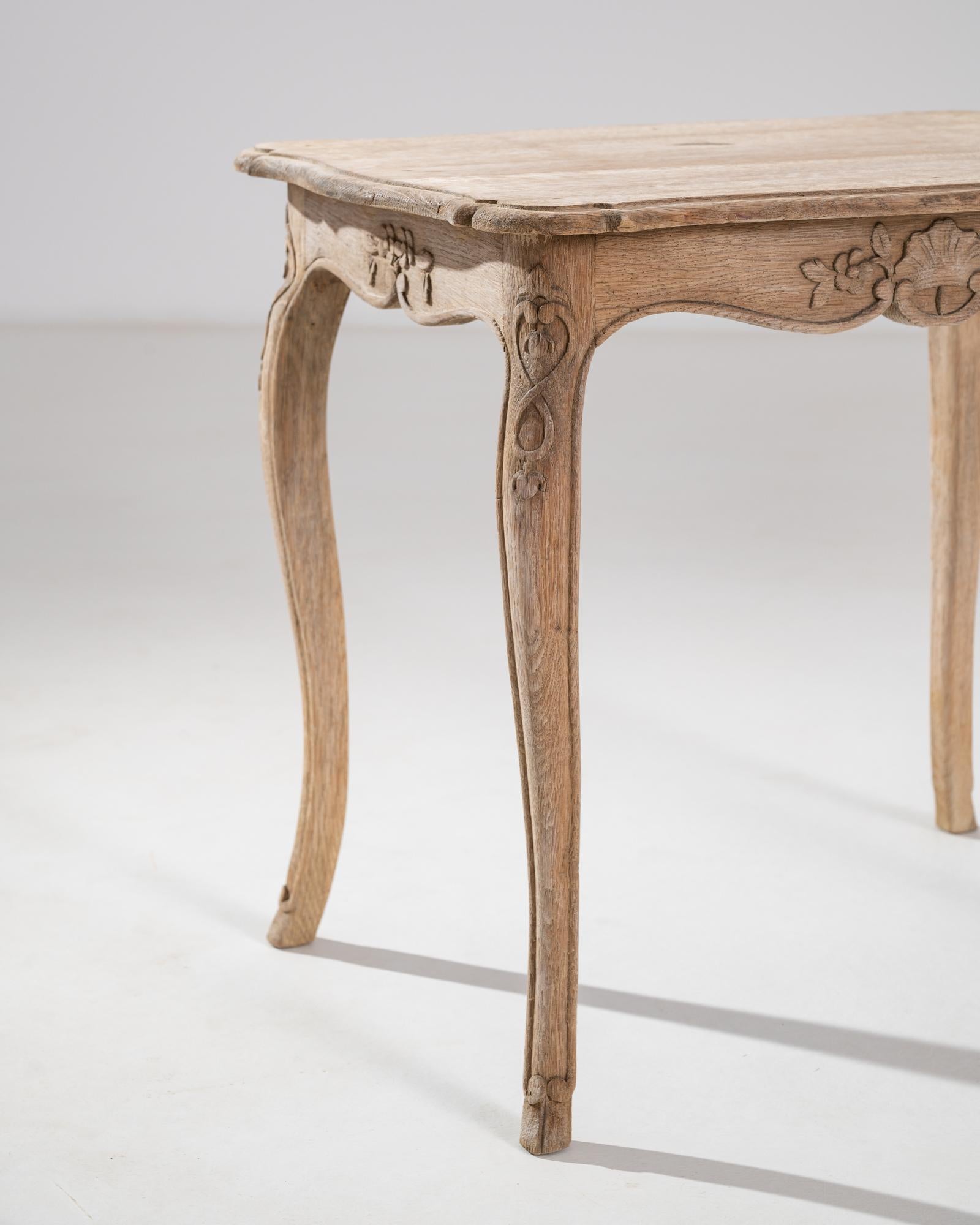 19th Century French Bleached Oak Side Table For Sale 1