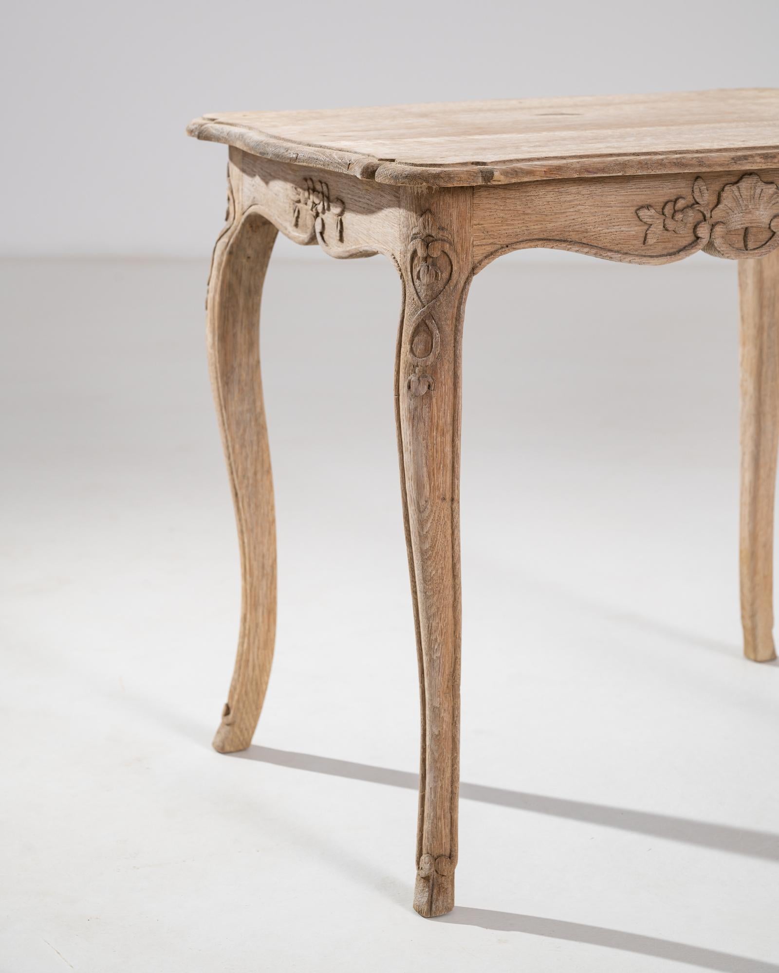 19th Century French Bleached Oak Side Table For Sale at 1stDibs
