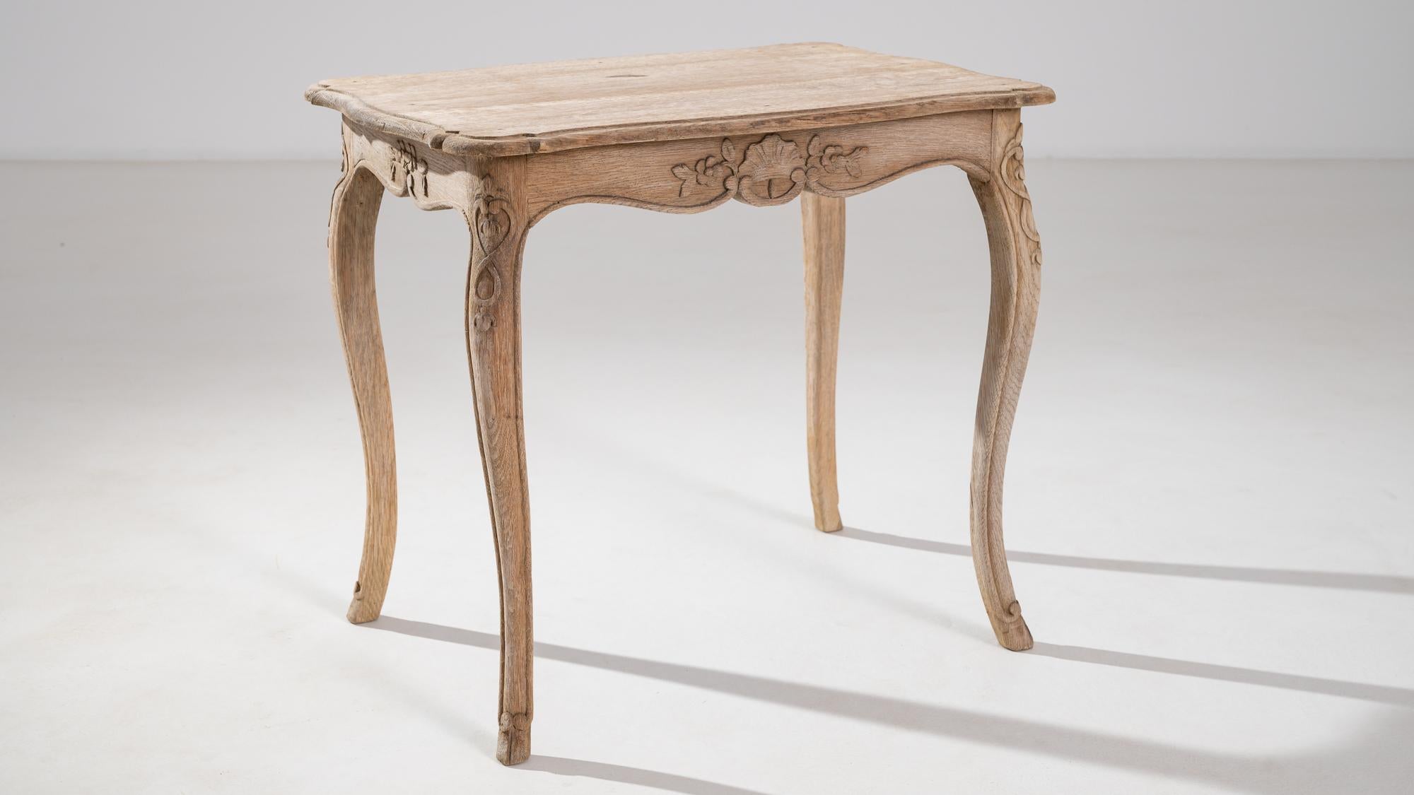 19th Century French Bleached Oak Side Table For Sale 2