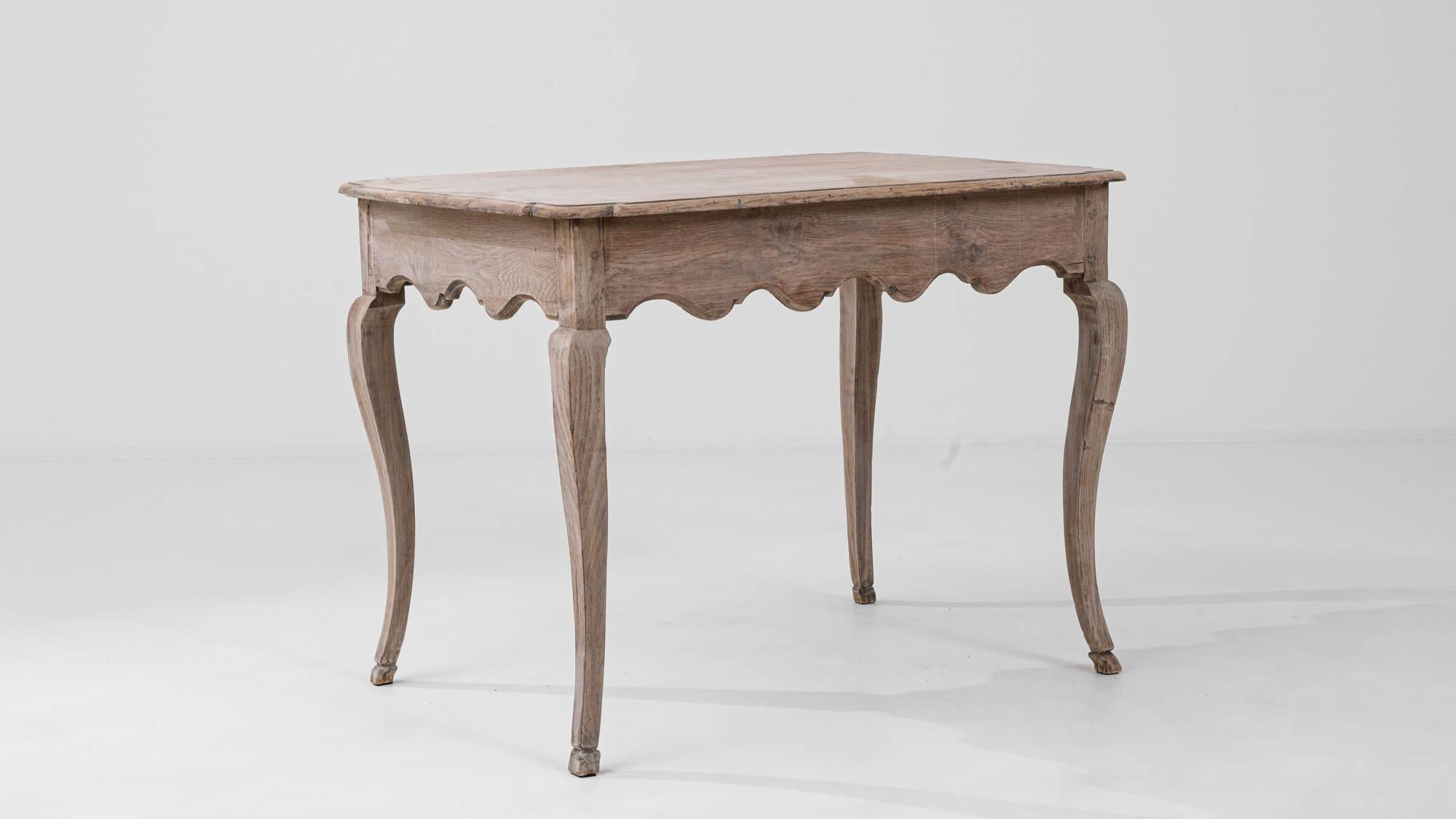 19th Century French Bleached Oak Side Table 2