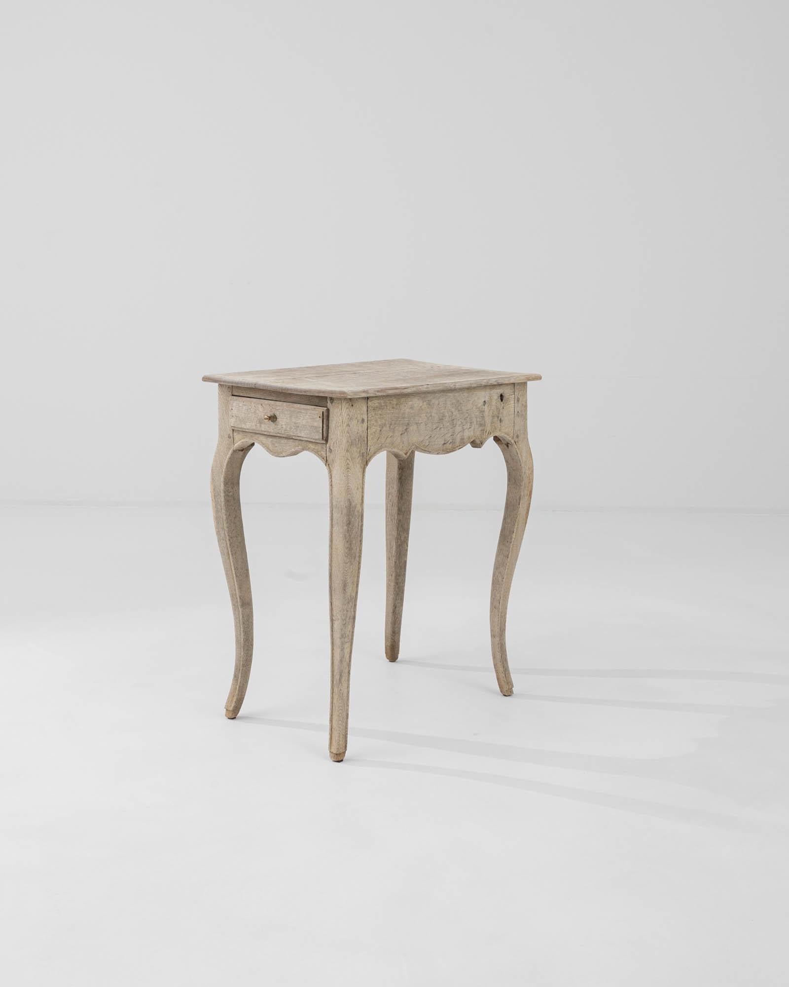 19th Century French Bleached Oak Side Table 3